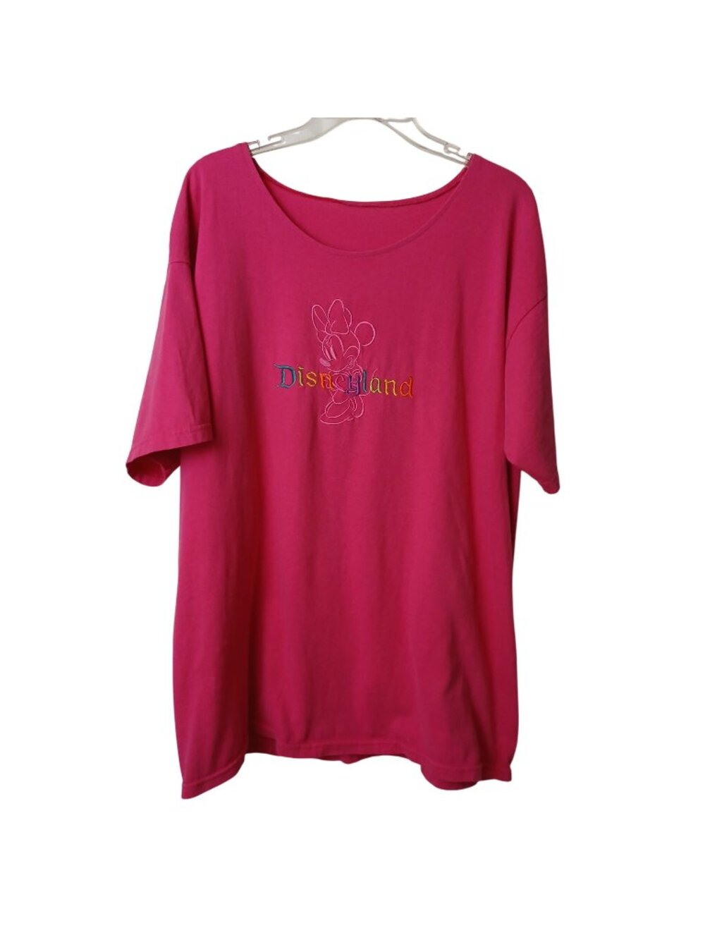 Disney Store Pink Minnie Mouse Embroidered T-Shirt 2X Disneyland Altered #D-43